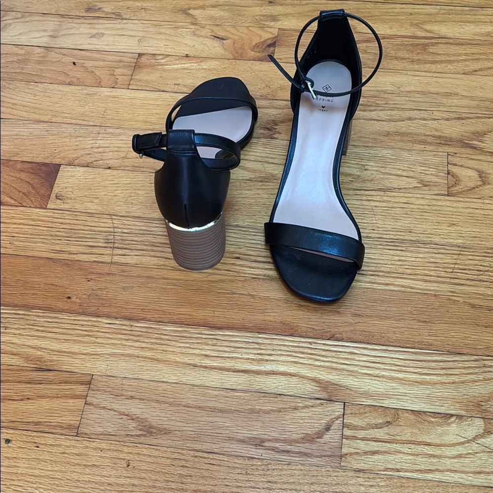 Call It Spring Black and Tan Block Heels